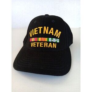 Black Vietnam Veteran  Baseball Hat Cap Made in USA Adjustable